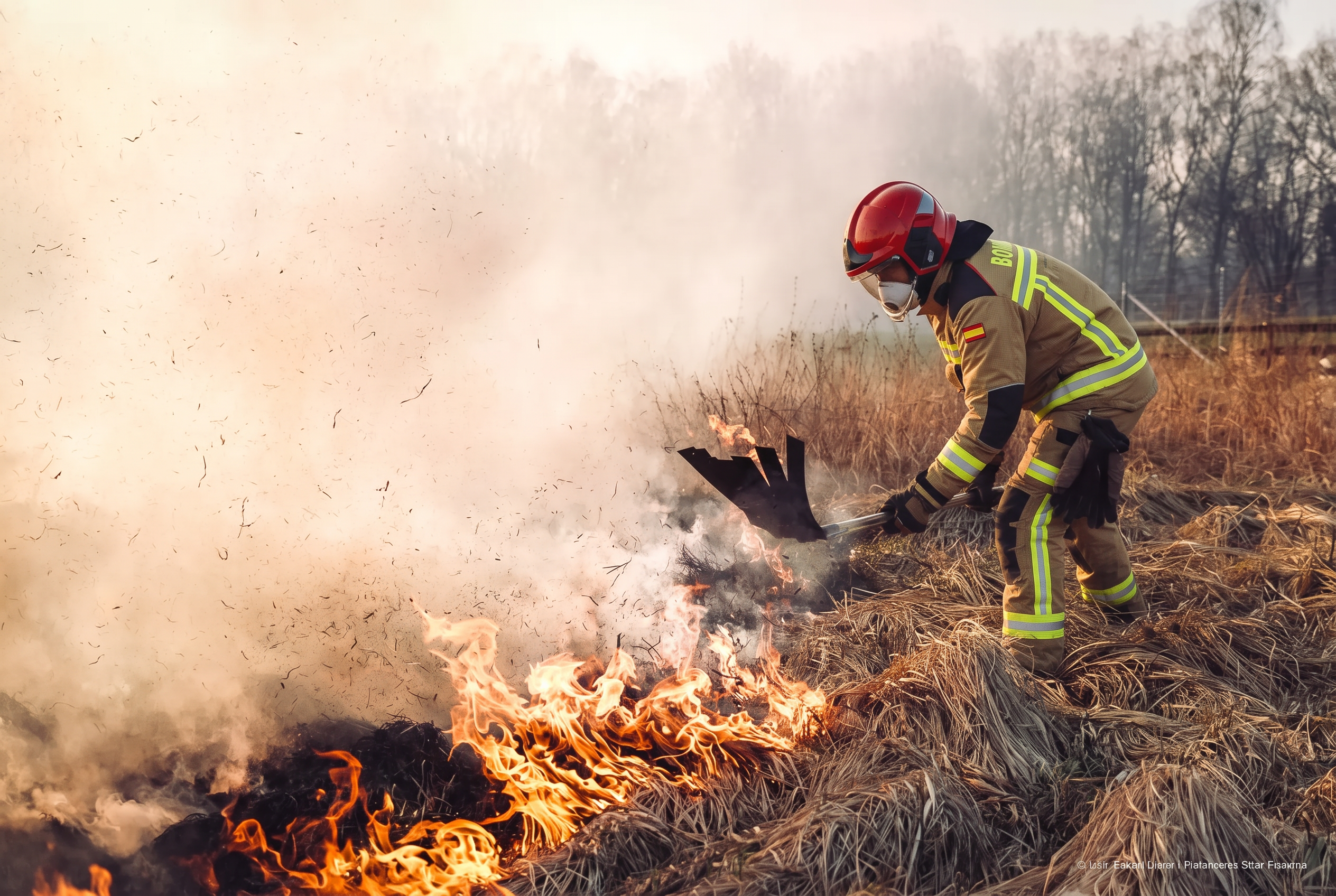 Bombero trabajando durante una intervención